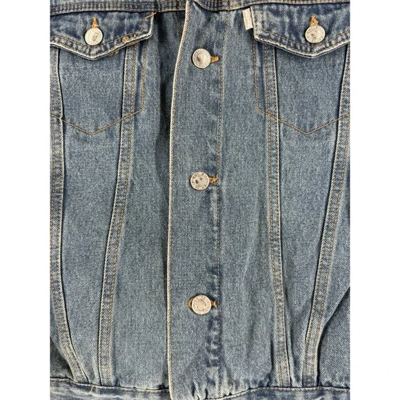 VTG Levi's Silver Tab Trucker Jean‎ Jacket Youth 10-12 yrs Denim Sherpa Collar - Picture 3 of 16
